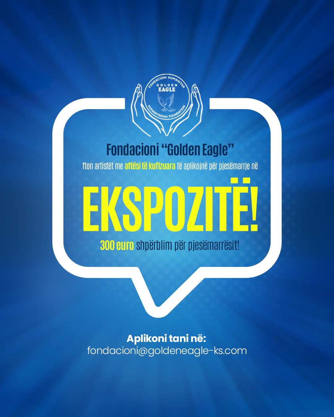 Fondacioni “Golden Eagle” fton artistët me aftësi të kufizuara të aplikojnë për pjesëmarrje në Ekspozitë!